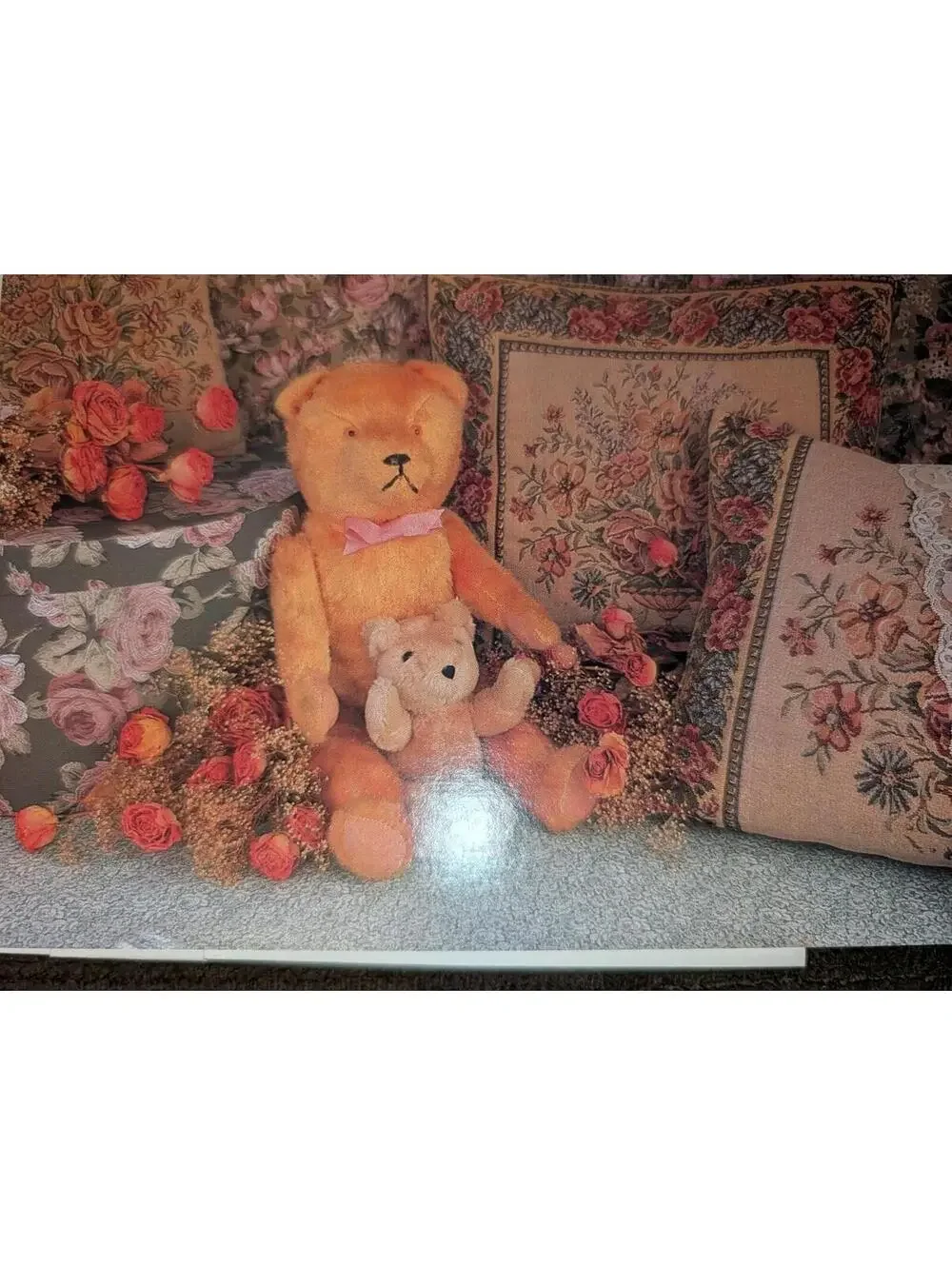 Vintage Regent Birthday Wishes Teddy Bears & Roses 3 cards & 3 envelopes